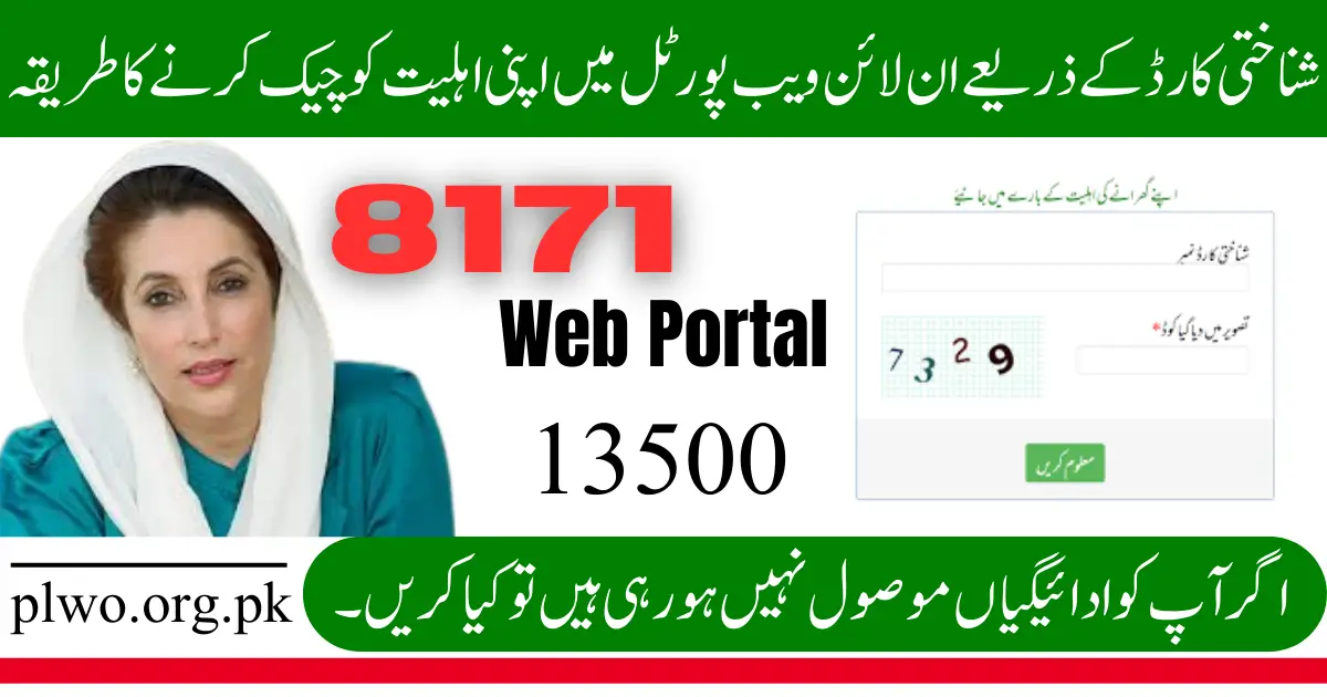 8171 Web Portal 13500 Payment Status Check Online By CNIC 