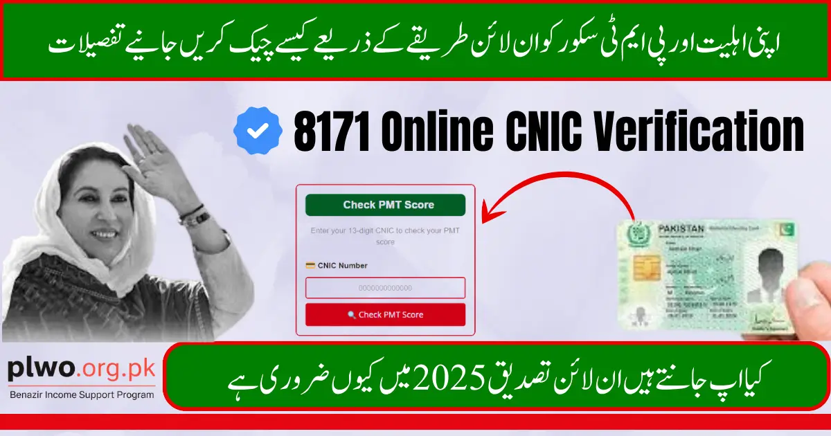 8171 Online CNIC Verification Guide 2025 Check Your Eligibility and PMT Score Online 