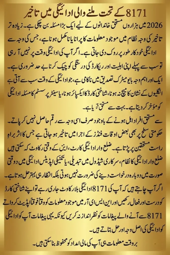 8171 Payment Delay Reasons 2026