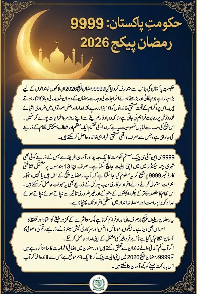 9999 Check Ramzan Package Eligibility