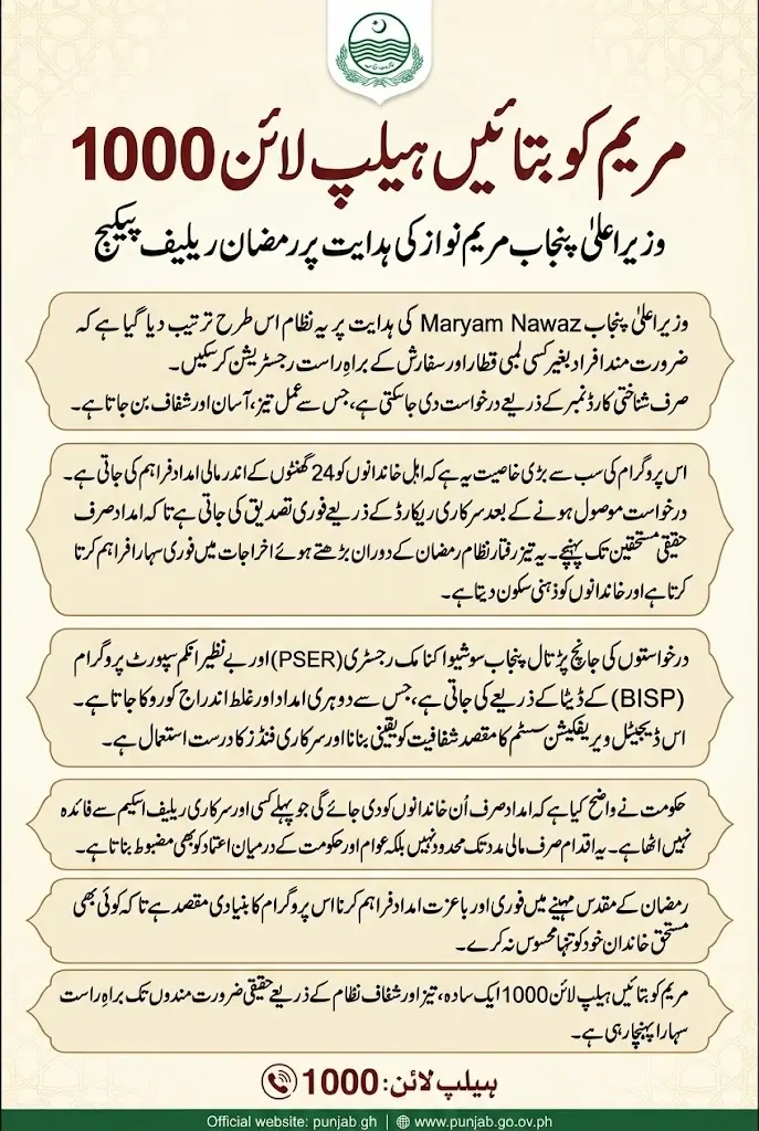 Maryam Ko Batayein Helpline 1000