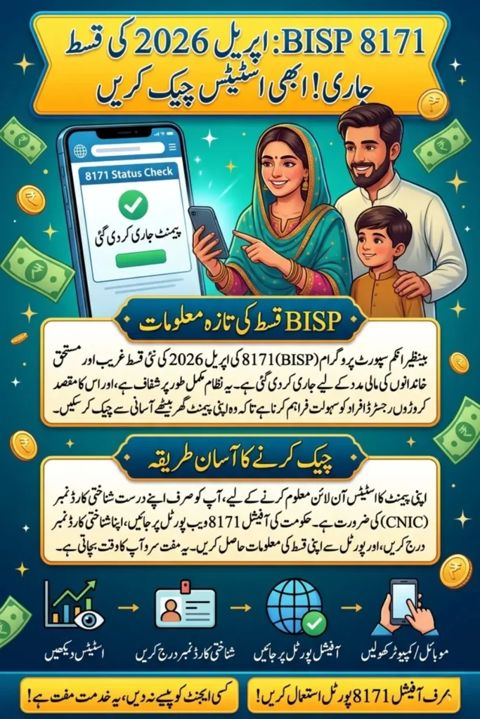 BISP 8171 April 2026 Payment Status Check